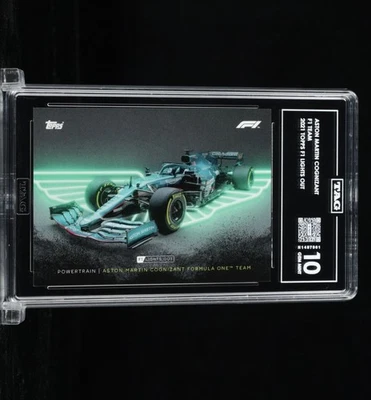 Topps F1 2021 luces apagadas Auston Martin Cognizant etiqueta 10 gema como nuevo coche de carreras Foto 1 de 2