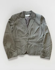Calvin Klein Women's Medium Petite Blazer 2 Button Pinstripe Jacket Career Coat - Picture 1 of 6