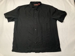Havanera Co Shirt Mens 2XL Solid Black Short Sleeve Button Front Camp Casual - Picture 1 of 8