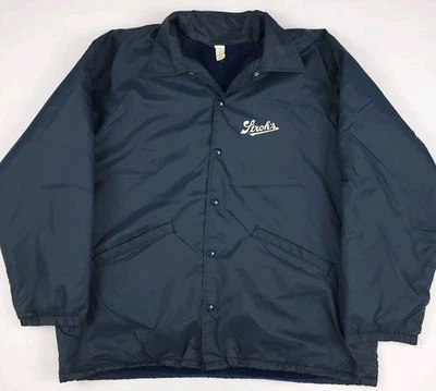 Vintage 60s 70s Strohs Beer Detroit Faux Fur Lined Windbreaker Jacket Work USA  - Image 1 of 4