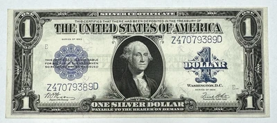 1923 $1 Silver Certificate "Horse Blanket" Note Blue Seal - Z47079389D - Image 1 of 2