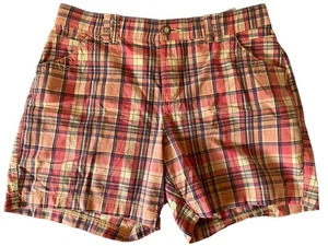 Pantalones Cortos Lee Comfort Cintura Elástica Para Mujer 12 Med. Cuadros rosa melocotón amarillo - Imagen 1 de 10