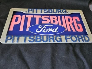 RARE Set Pittsburgh Ford Vintage Plastic Dealer License Plate Frame - Picture 1 of 9