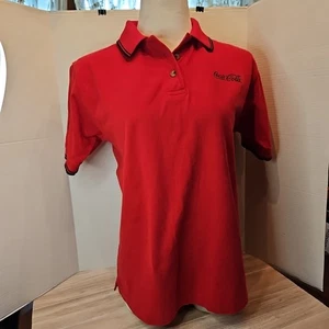 Vintage Coca-Cola Red Polo Shirt With Collar Size:  Ladies M - Picture 1 of 16