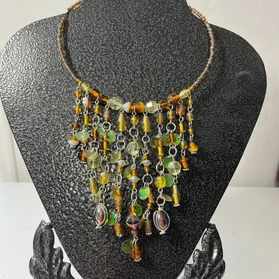 Unbranded Collar Necklace with Copper seed beads on wire Beautiful Fall color  - Image 1 of 4