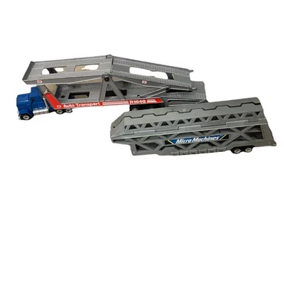 Rare 1988 Micro Machines Big Rig Semi Truck 2 Trailers Playset Galoob Vtg Toy - Image 1 of 4