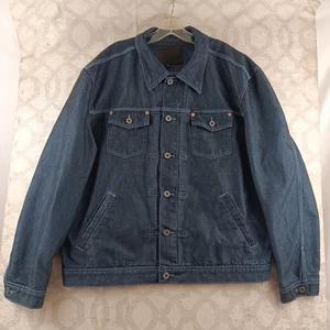 VINTAGE Guess American Tradition Denim Jacket Mens XL Button Front Pockets Blue - Picture 1 of 9