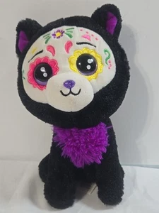 Russ Lil Peepers 9" Day Of The Dead Sugar Skull Black Cat Stuffed Plush - Picture 1 of 3