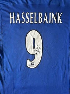 JIMMY FLOYD HASSELBAINK HAND SIGNED CHELSEA 2003/2004 SHIRT - Picture 1 of 1
