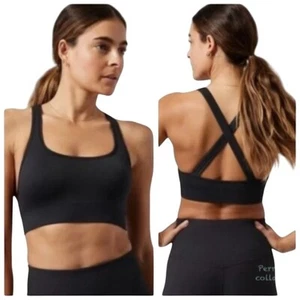 Athleta Aurora Scoop Bra Black Women's Size Medium D-DD New With Tags - Picture 1 of 11