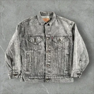 Vintage Levi's Denim Jacket Men XS Black Acid Wash Trucker Skater Grunge 80s 90s - Picture 1 of 7
