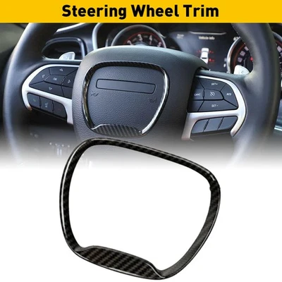 Carbon Steering Fiber Wheel Cover Trims For Dodge Charger Challenger 2015-2022 - Image 1 of 4
