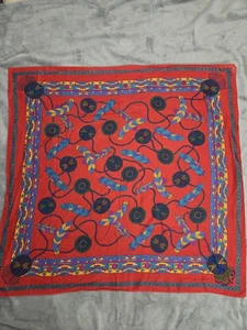 Ginnie Johansen Vintage Square Scarf Native American Dream Catcher Beaded 31x32 - Picture 1 of 8