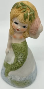 Mermaid Listing to Seashell Porcelain Bell~Decorative Porcelain Bell - Picture 1 of 5