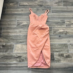 House Of Cb Faye Dress In Rose Pink MIDI Size XS (143) - Picture 1 of 7