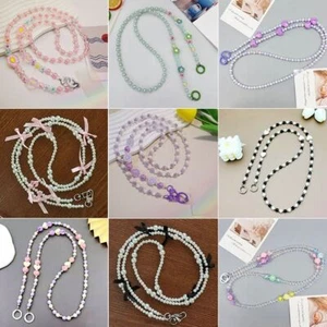 Cute Flower Bead Wallet Necklace Chain Phone Anti Loss Lanyard  Doll - Photo 1 sur 28