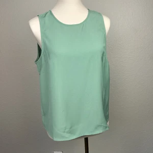J CREW Women's Sleeveless Button-Back Shell Green Top BY429 Size S - Picture 1 of 7