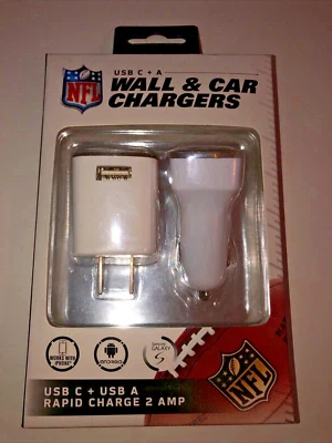 Cargadores dobles USB de pared y auto de los Green Bay Packers de la NFL Foto 1 de 4