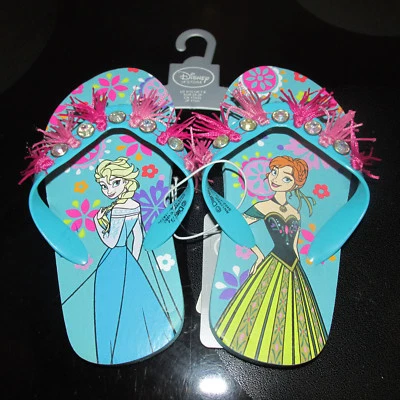 NUEVO CON ETIQUETAS Disney Frozen Chanclas Sandalias Zapatos Elsa Anna 13 1 Azul Rosa Princesa Nuevo Foto 1 de 4