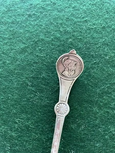 Antique Wood Hughes Medallion Warrior Sterling or Coin Silver Master Salt Spoon - Picture 1 of 3