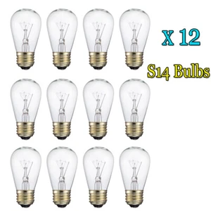 12 PACK Retro Edison E27 Screw 11W Incandescent Tungsten Dimmable Bulbs S14 220V - Picture 1 of 12