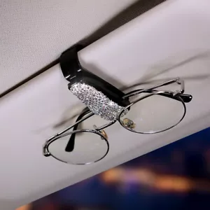 1x Car Sun Visor Eye Glasses Sunglasses Holder Clip Bling Rhinestone Accessories - Bild 1 von 12