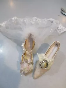PUTTING ON THE RITZ 1Importaciones Populares 2 ZAPATOS DE BODA MINIATURA CONJUNTO VELADO 7 - Imagen 1 de 10