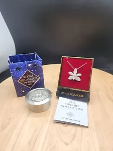 ROYAL SELANGOR ZINN ORCHIDEE HALSKETTE & Schmuckschatulle - Bild 1 von 14