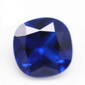 Synthetic Sapphire Cushion Fine Cut AAA Loose Gemstone For Making All Jewelry - Picture 1 of 24