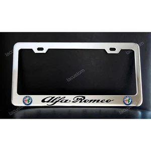 Alfa Romeo License Plate Frame Custom Made of Chrome Plated Metal - Picture 1 of 1