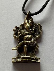 Ganesha  Amulett, Kette aus Messing am längenverstellbaren Band - Bild 1 von 4