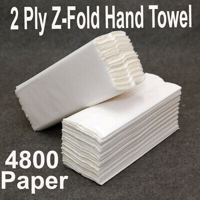 4800 Paper Hand Towels Z Fold Tissues Multi Fold Premium Quality PACK 2 PLY • 14.49£