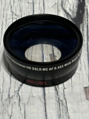 HD 0.45x 58mm Wide Angle Lens with MACRO for Canon Nikon Sony DSLR Camera - Image 1 of 4