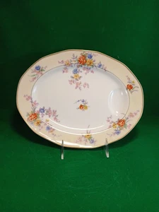 VTG THEODORO HAVILAND LIMOGES FLANCE YEWEL 1 SERVIG PLATTER 11" IVORY GOLD TRIM. - Picture 1 of 10