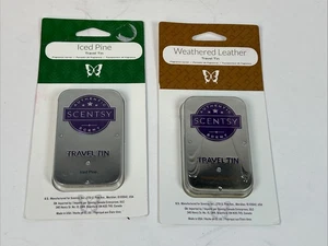 Scentsy Reisedosen (2) „Weathered Leather“ & „Iced Pine“ Original Neu Versiegelt - Bild 1 von 9