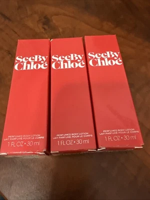 Paquete de 3 - Loción corporal perfumada See by Chloé 1 oz/30 ml nueva con caja rara aroma descontinuado Foto 1 de 4