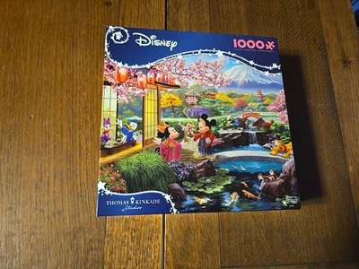 Quebra-cabeça Thomas Kinkade Mickey e Minnie no Japão 1000 peças novo Ceaco Disney - Imagem 1 de 4