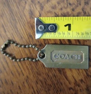 Authentic Coach Gold Hardware/Metal Tag Charm KeyChain Fob Charm Hang Tag - Picture 1 of 5