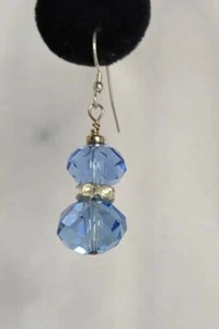Swarovski Kristall Ohrhänger blau und weiß Kristall Sterlingsilber Ohrhänger - Bild 1 von 4