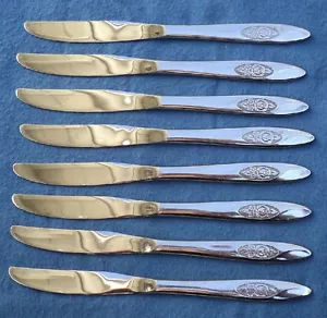 8 Oneida Ltd. 1881 Rogers Spring Valley Edelstahl 9 Zoll DINNER MESSER ROSE 1990 - Bild 1 von 5