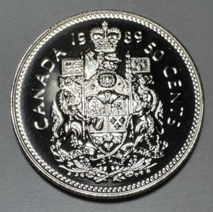 1989 Canadian 50 Cent Piece Proof-Like Coin. Uncirculated Beautiful & Shiny Coin - Picture 1 of 10