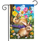 Panier de printemps lapin drapeau de jardin floral Pâques 12,5" x 18" Briarwood Lane