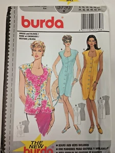 Burda 3730 Erwachsene Kleid Top Schnittmuster Größe 8-18 ungeschnitten Umschlagschaden - Bild 1 von 6