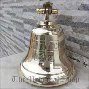 VINTAGE STYLE BRASS MARINE SOLID SHIP BELL ANTIQUE NAUTICAL WALL MOUNTING DECOR - Picture 1 of 6
