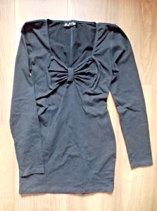 Mary Quant Small 8-12 Kleid Bodycon Rouch Front 1980er Prototyp SIEHE MASSE - Bild 1 von 3