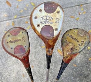 MIXED Golf DRIVER WOOD LOT MacGregor Tourney Velocitized Vintage Persimmon OS - Picture 1 of 5