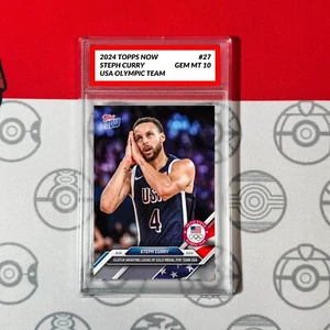 Graded 10 Steph Curry 2024 USA Olympic Team Basketball Games TOPPS NOW Card #27 - Picture 1 of 1