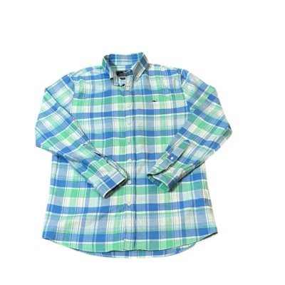Camisa ballena manga larga con botones a cuadros Vineyard Vines para niños, talla YL (16) Foto 1 de 4