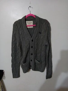 Herren Abercrombie & Fitch grau klobig Strick Strick Strick Strick Wolle groß $ 250 - Bild 1 von 10