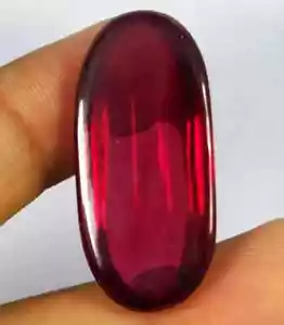 Natural 65.55 Ct Cabochon Burma Blood Red Ruby Oval Cut Certified Loose Gemstone - Picture 1 of 6